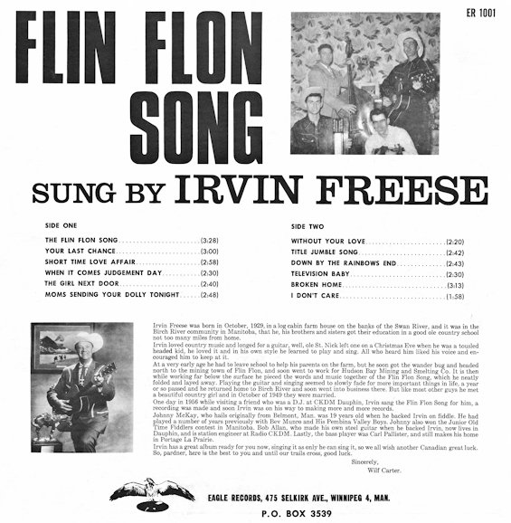 The Flin Flon
                              Song Back Cover